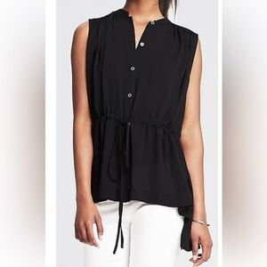 Banana Republic sleeveless drawstring tunic top